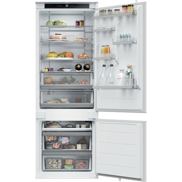 ჩასაშენებელი მაცივარი Haier HBQW5719E, 382L, E, 33dB, No Frost, Built-in Refrigerator, White