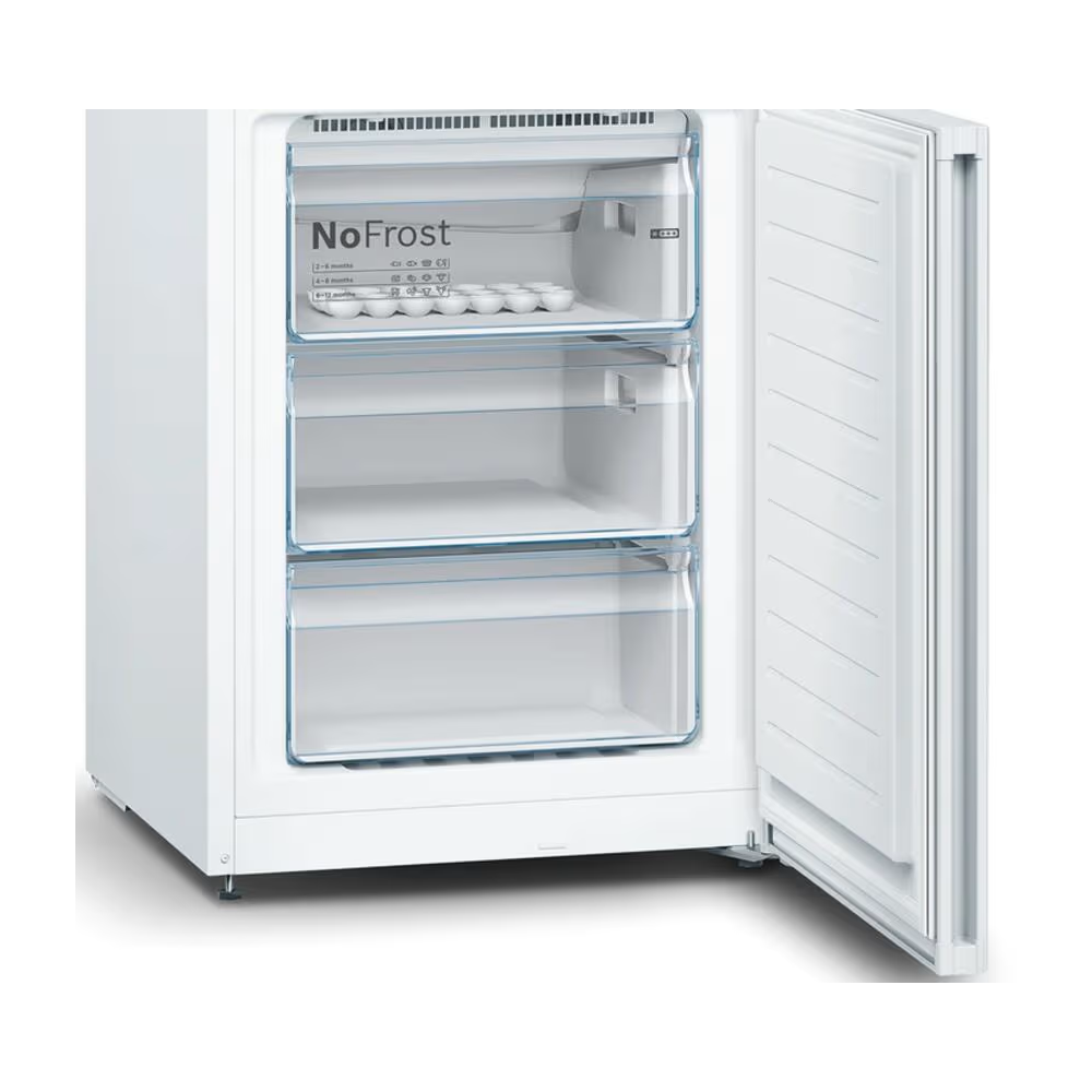 მაცივარი Bosch KGN39XW326, 368L, E, 39dB, No Frost, Refrigerator, White