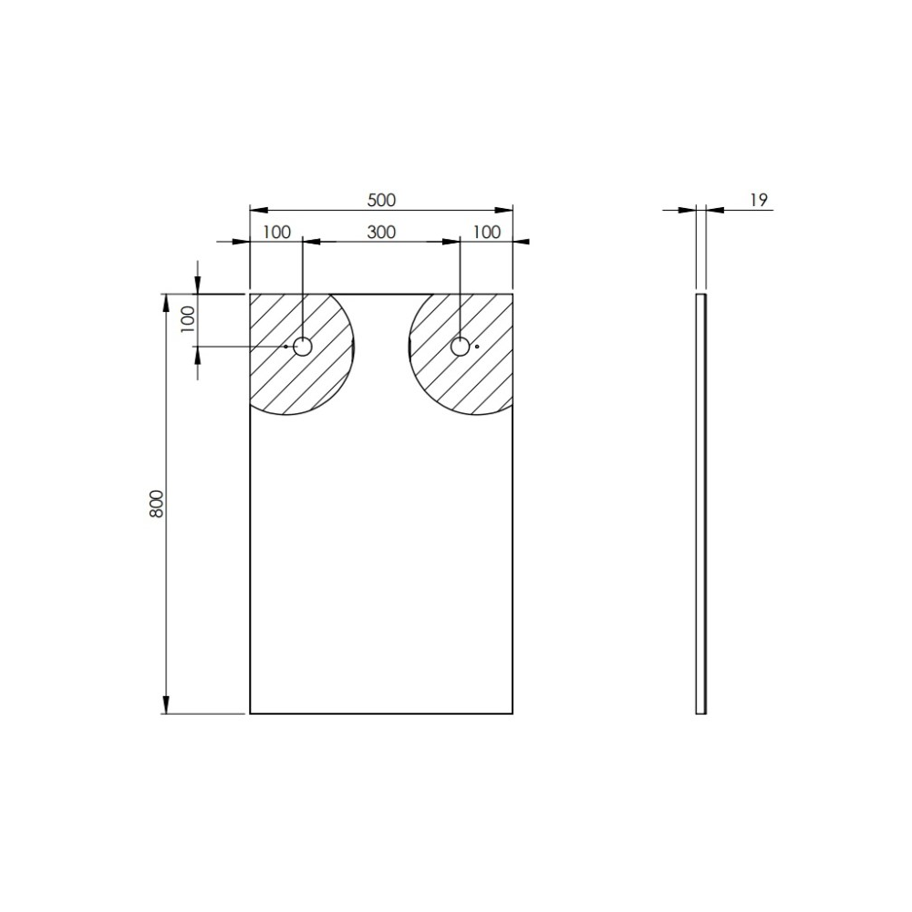Panel with mirror Elita Sote 50, Transparent