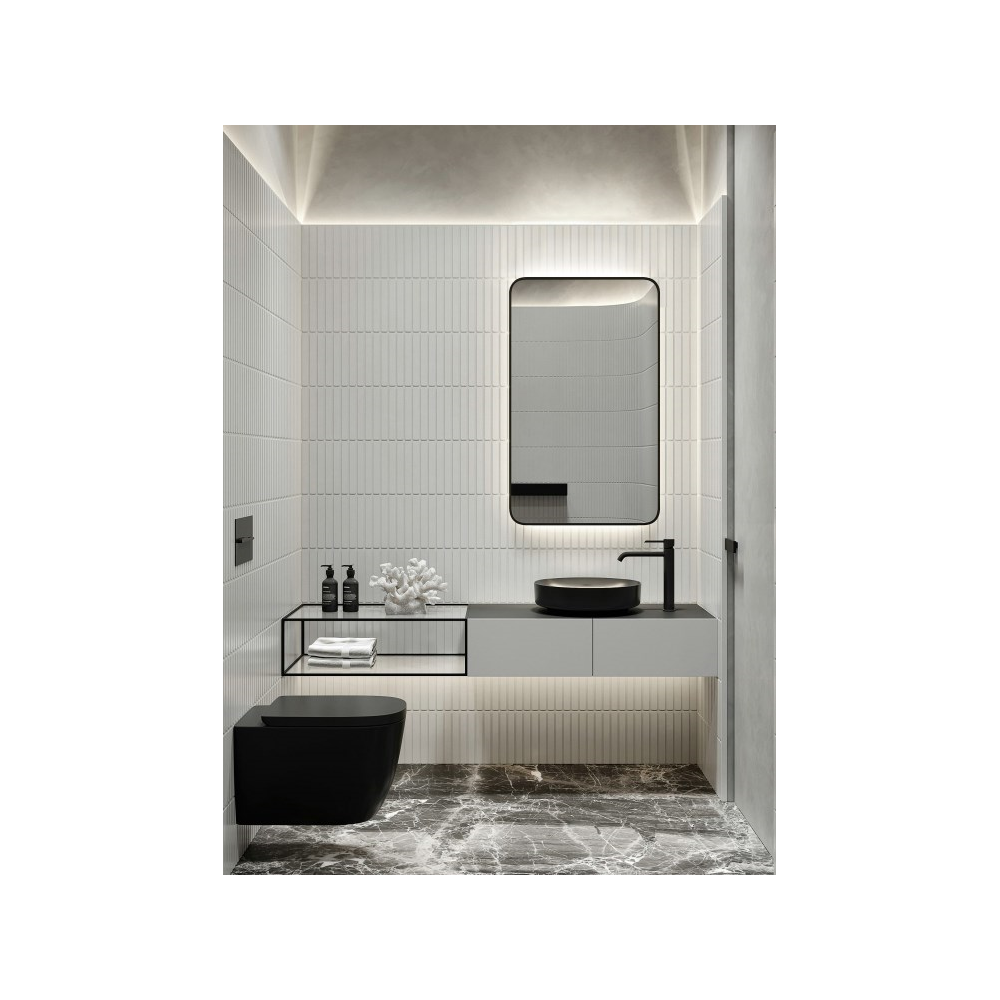 Mirror with black non-contact sensor Silver Mirrors Incanto, Black