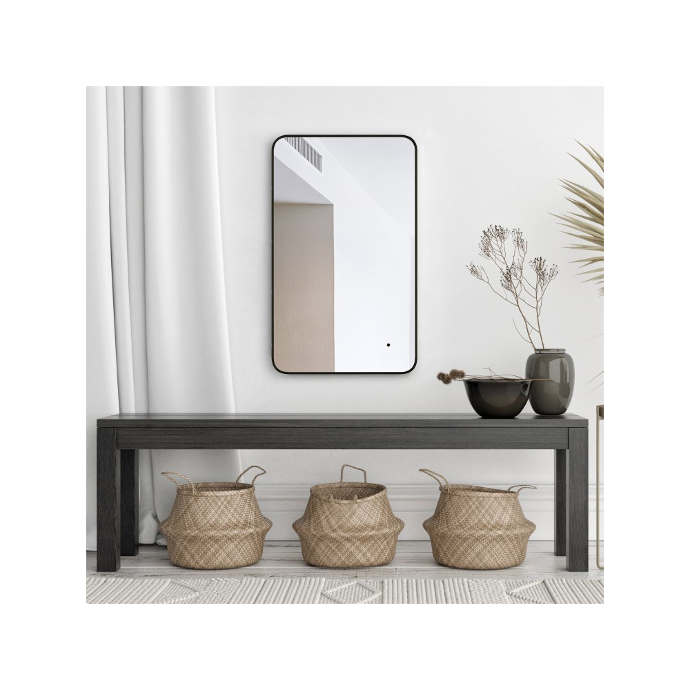 Mirror with black non-contact sensor Silver Mirrors Incanto, Black