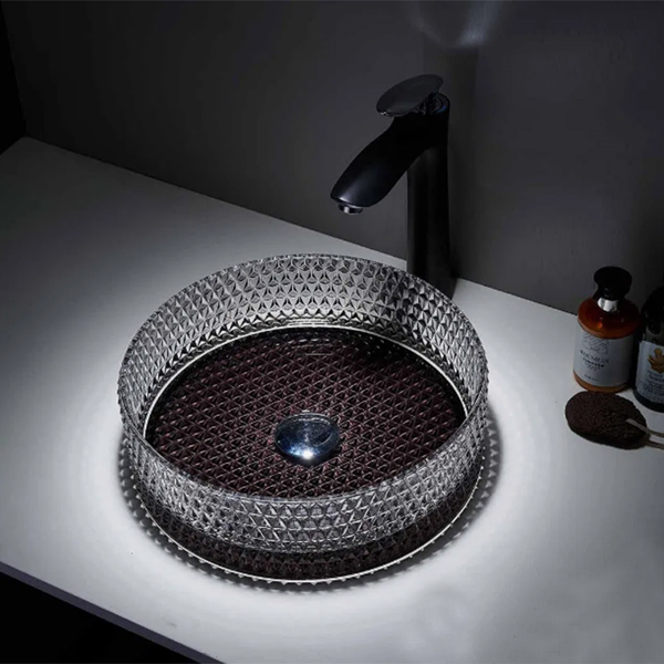 Countertop Washbasin GLASS BASIN GL09D, Transparent