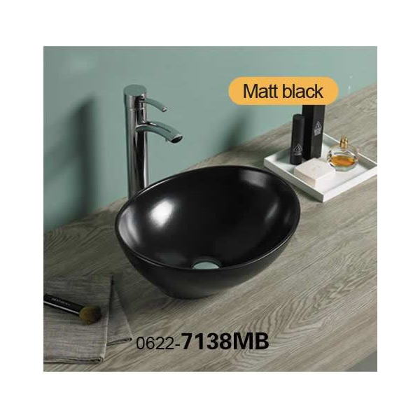 Washbasin Pate Oval 7138MB, Black