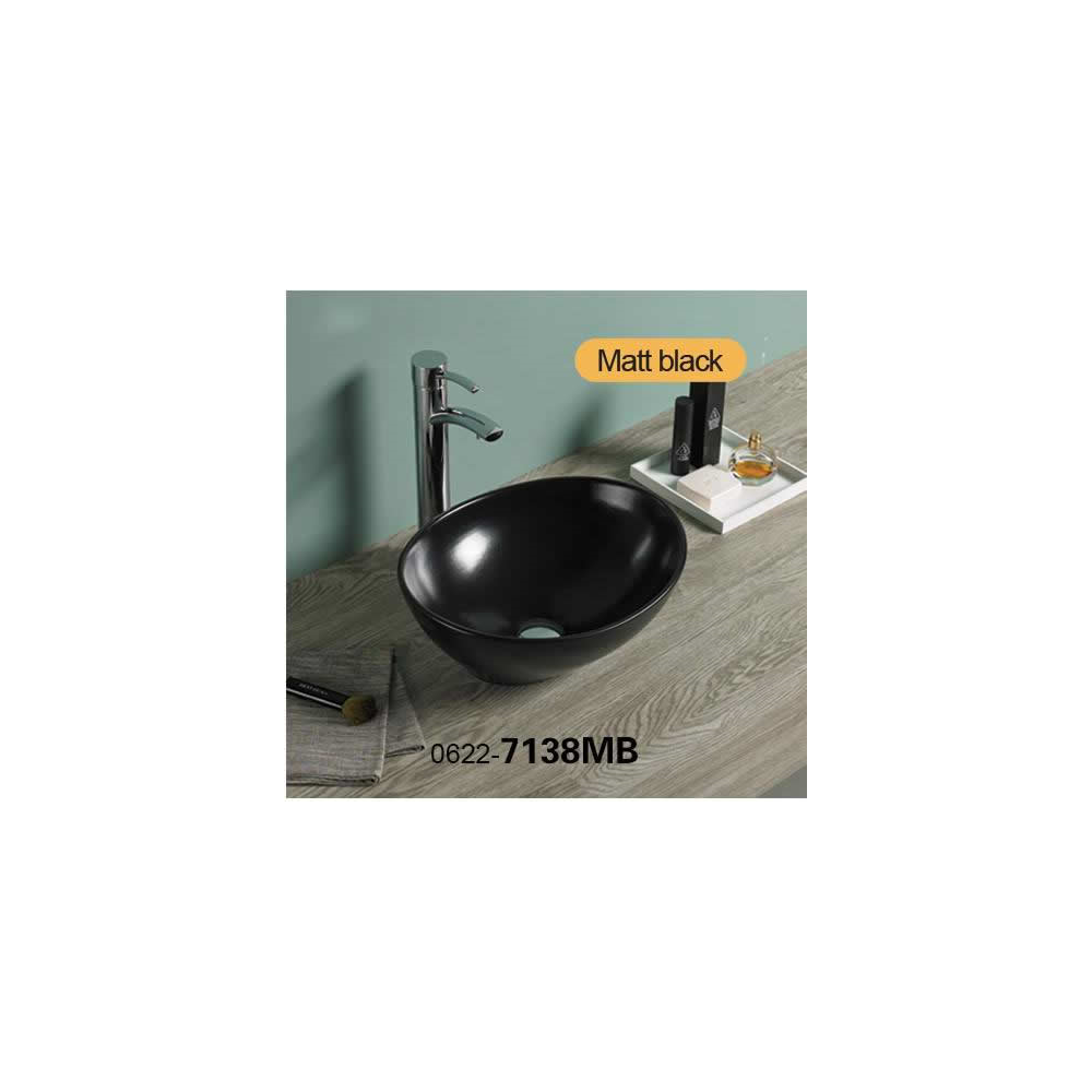 Washbasin Pate Oval 7138MB, Black