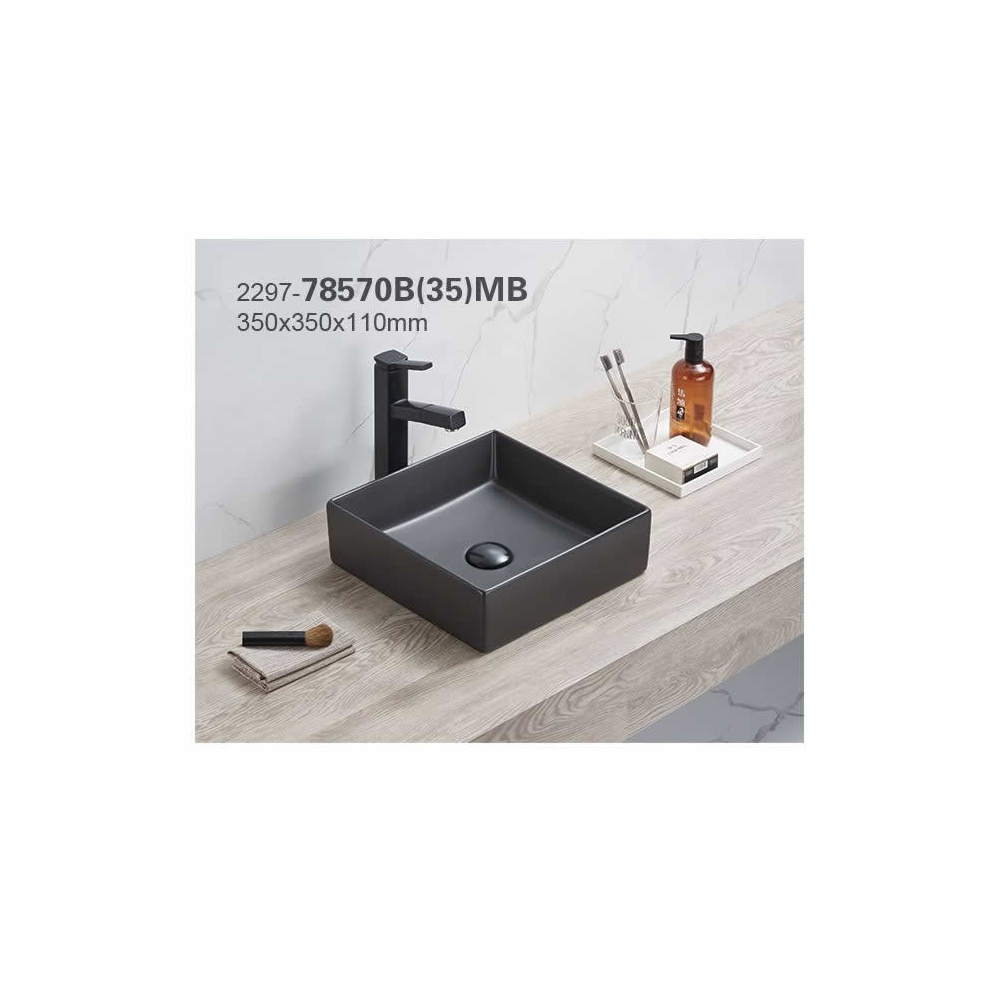 Washbasin Pate Square 78570B(35)MB, Black