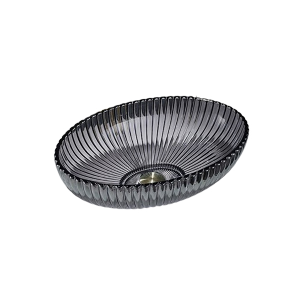 Washbasin Pate Glass Oval GL49A, Grey