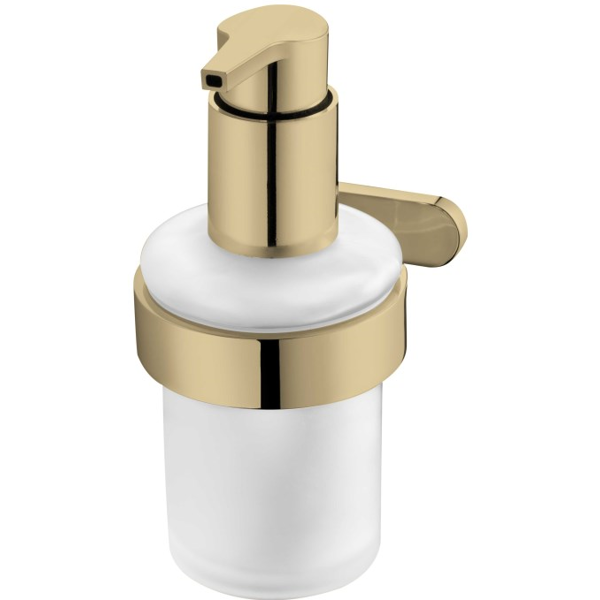 საპნის დისპენსერი Bisk Nature Gold, Soap Dispenser, White/Gold