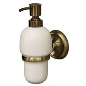 საპნის დისპენსერი Bisk Deco 02213, 0.3L, Soap Dispenser, White/Bronze