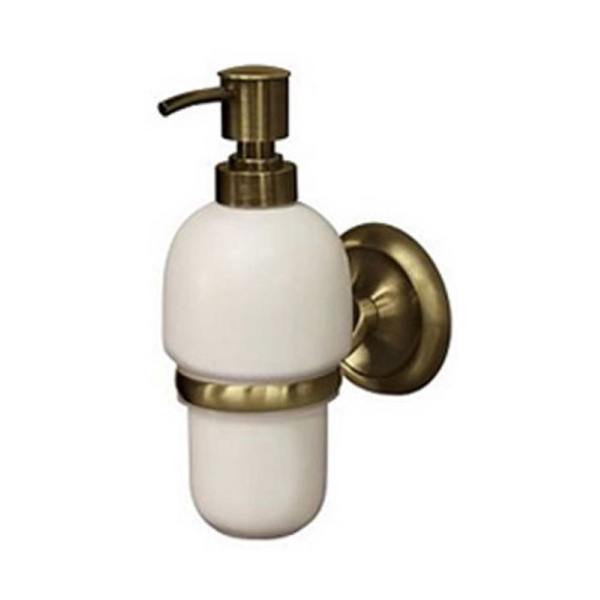 საპნის დისპენსერი Bisk Deco 02213, 0.3L, Soap Dispenser, White/Bronze