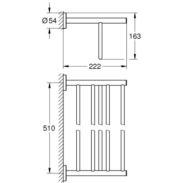 Towel Rack With A Shelf Grohe BAU COSMOPOLITAN MULTI-TOWEL 40462001, Chrome