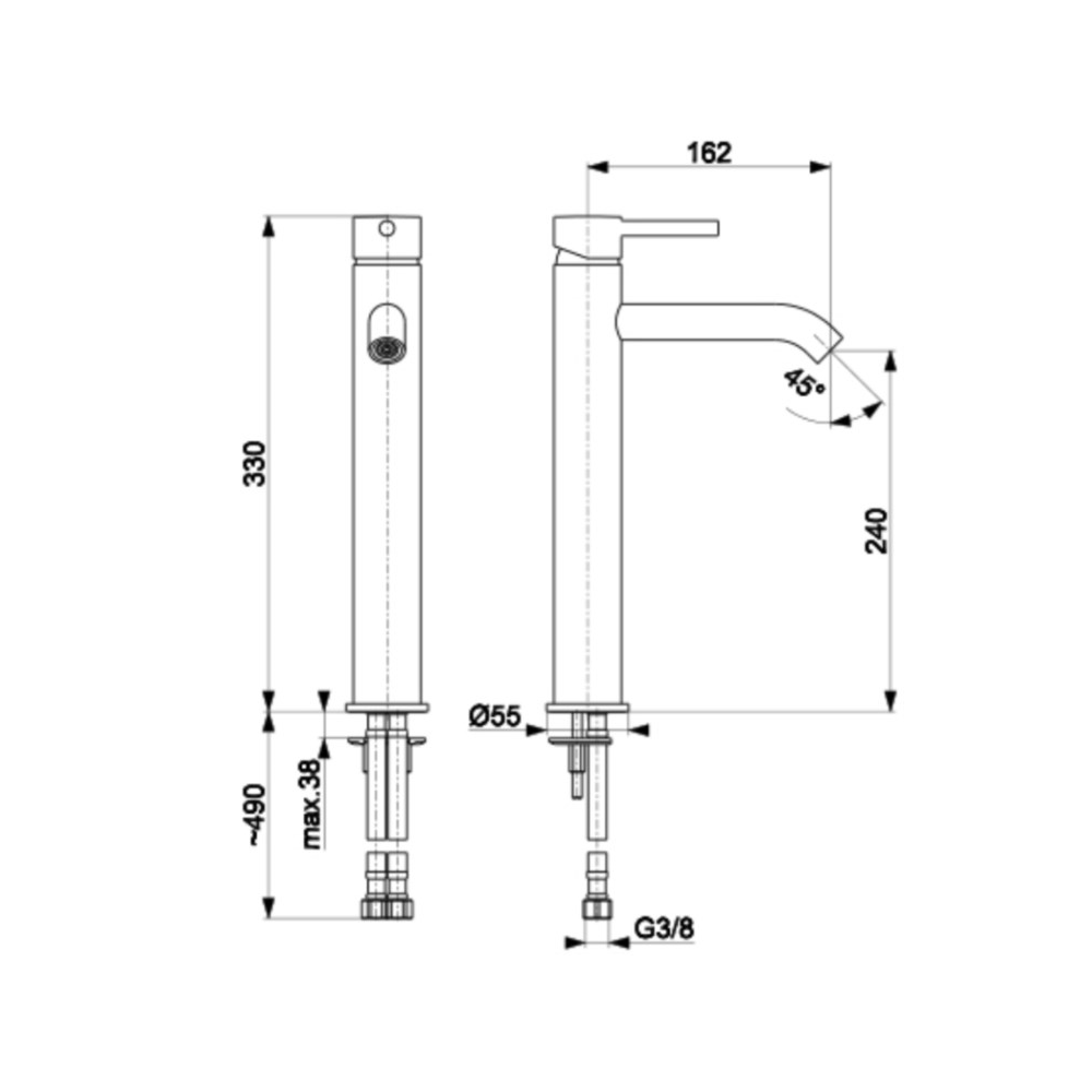 Bathroom faucet KFA Moza 16051857, Black