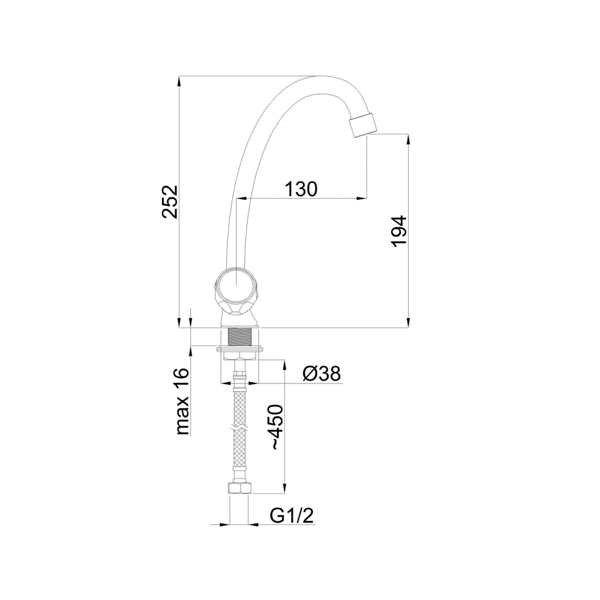 Kitchen faucet Rubineta RUBIN CERAMIC C8J006, Silver