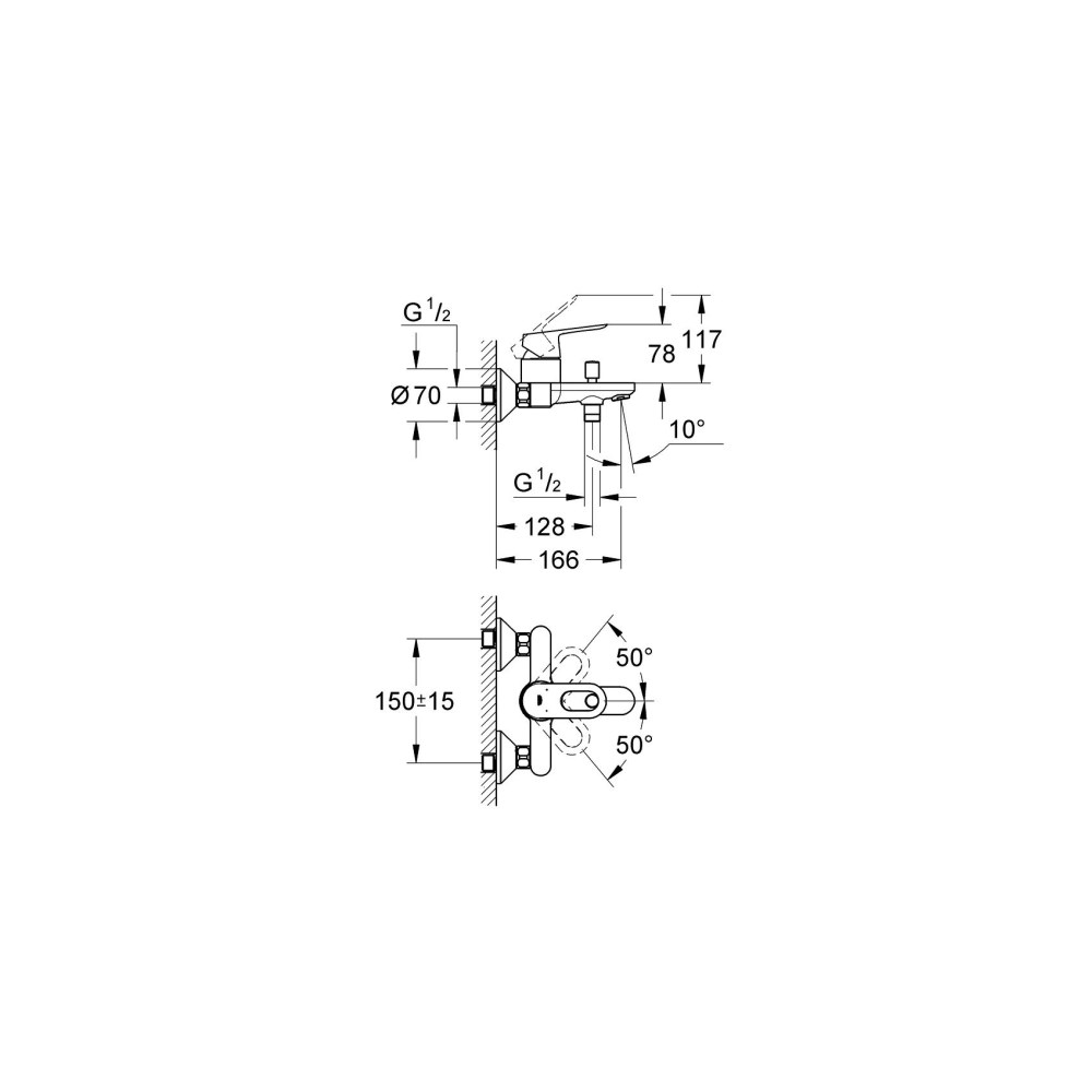 Bathroom mixer Grohe Start Loop 23355000, Silver