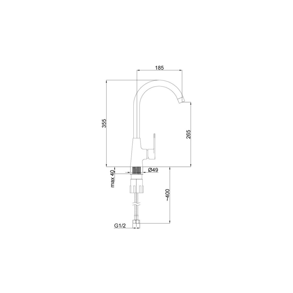 Kitchen faucet RUBINETA VIVA-33 (VV30008), Silver
