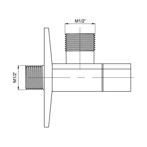 Angle valve ceramic RUBINETA 662014 1/2" x 1/2", Silver