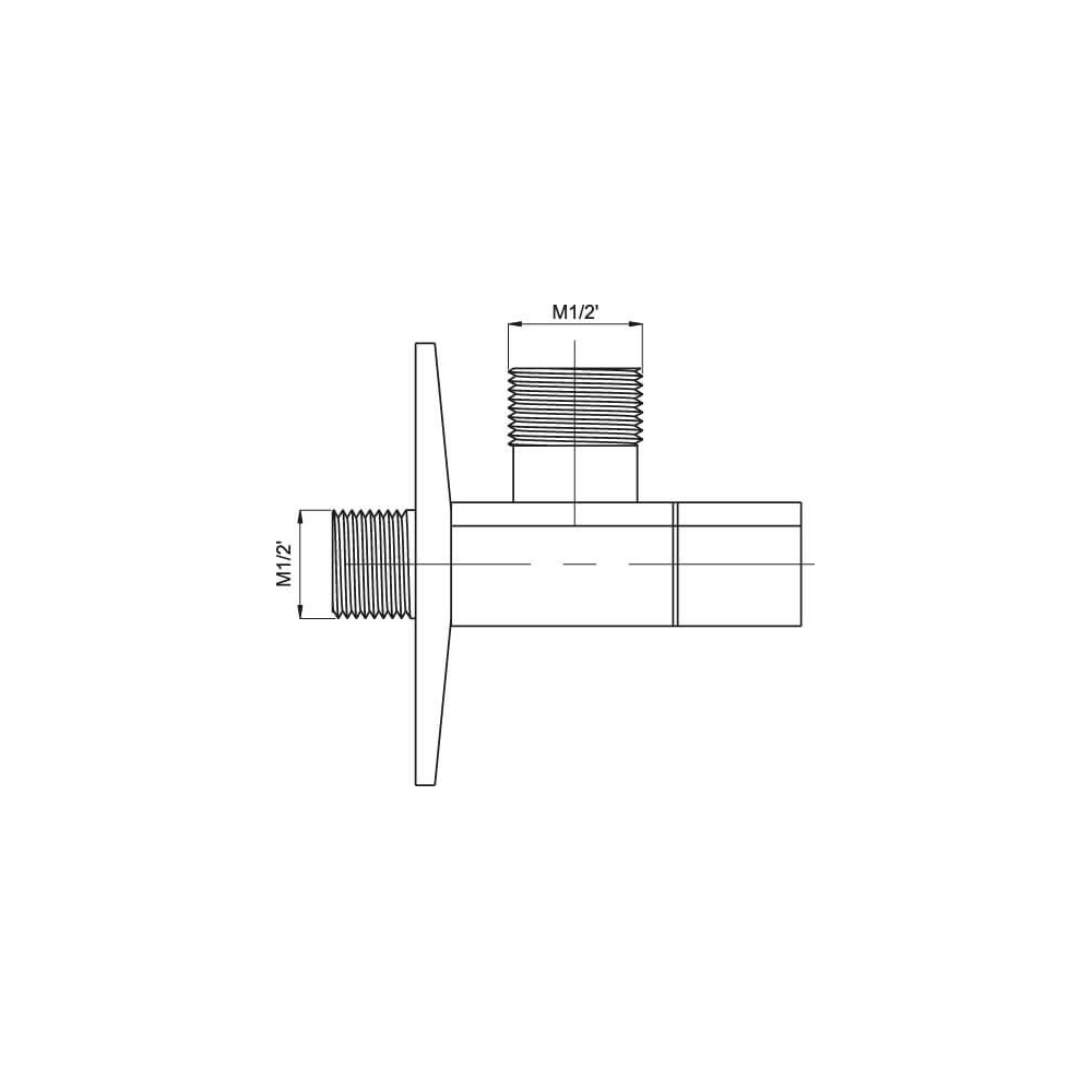 Angle valve ceramic RUBINETA 662014 1/2" x 1/2", Silver