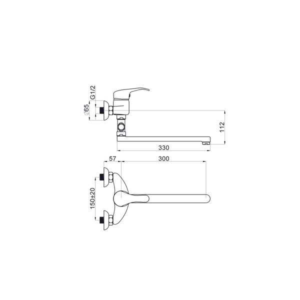 Bathroom faucet Rubineta Prince P-12/C, Silver