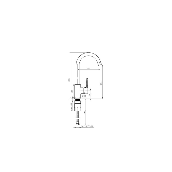 Faucet RUBINETA Axe-33 (BG), Beige