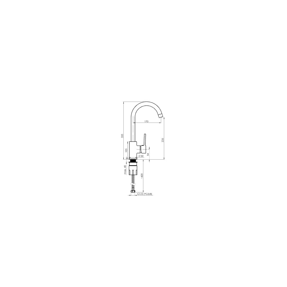 Faucet RUBINETA Axe-33 (BG), Beige