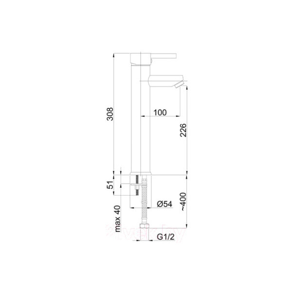 Faucet for washbasin Rubineta Modena-18/D, Silver