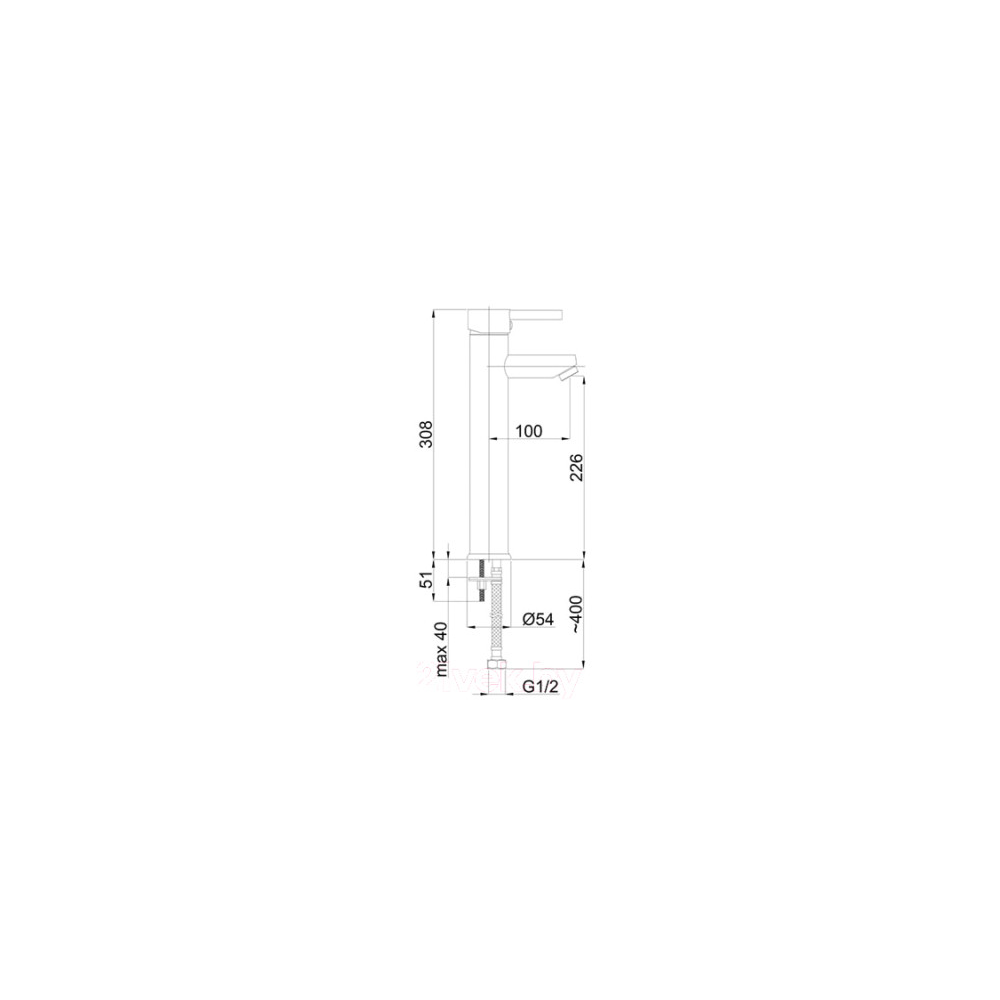 Faucet for washbasin Rubineta Modena-18/D, Silver