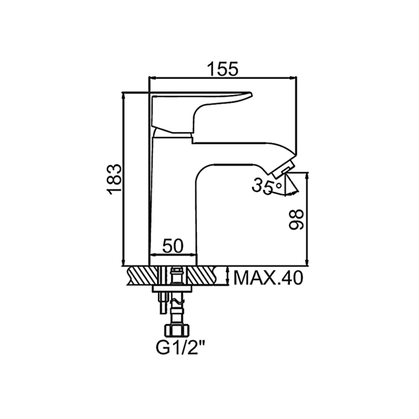 Washbasin mixer Golden Rose GR31036, Silver