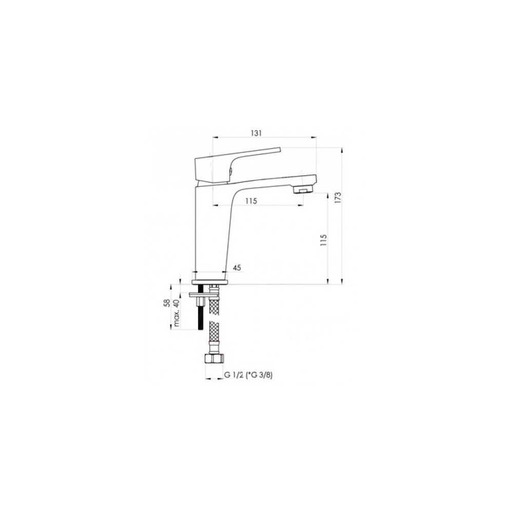 Washbasin faucet Rubineta Modena 18 (MD80008), Silver