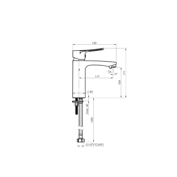 Washbasin faucet Rubineta Nica-18, Silver