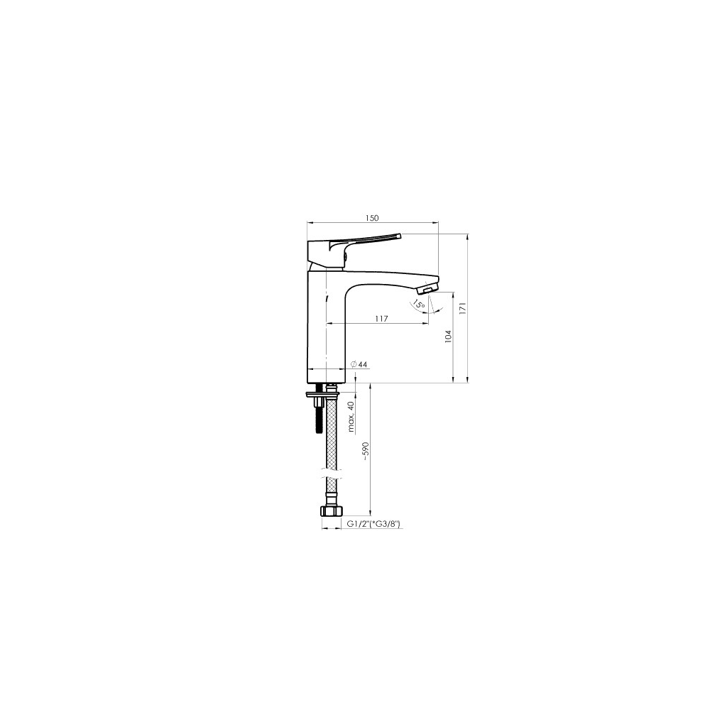 Washbasin faucet Rubineta Nica-18, Silver