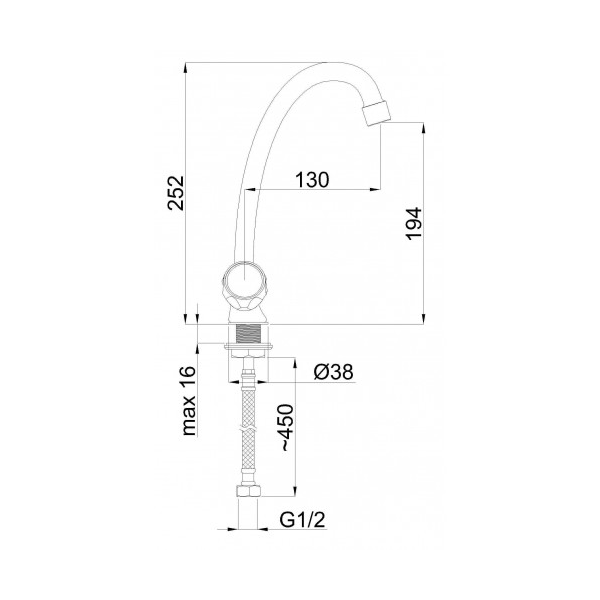 Kitchen faucet Rubineta Globo R-8, Silver