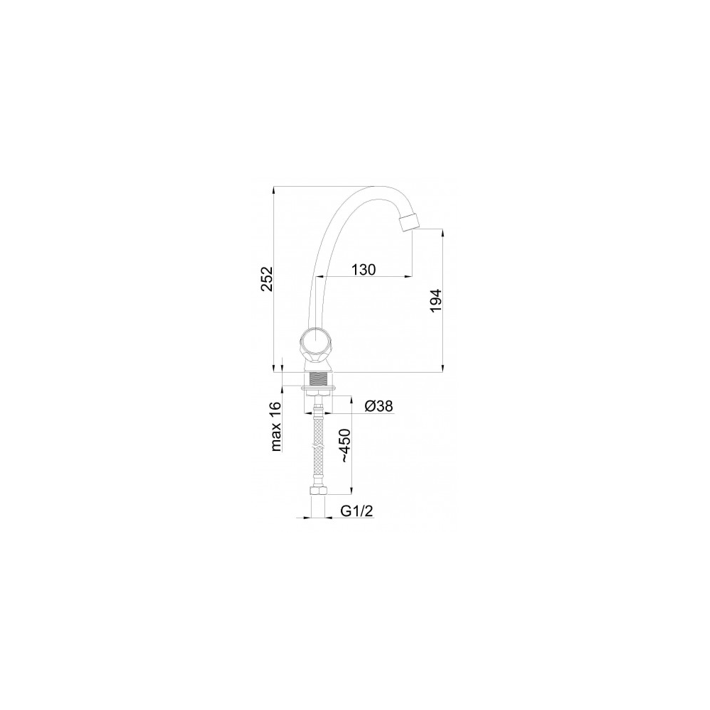 Kitchen faucet Rubineta Globo R-8, Silver