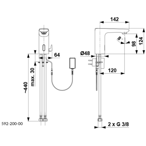 Touch faucet KFA Salto 16051570, Silver