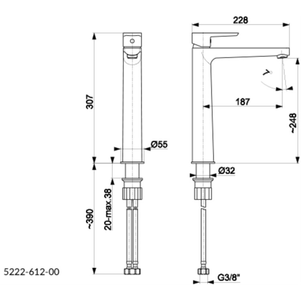 Washbasin faucet KFA Neon, Silver