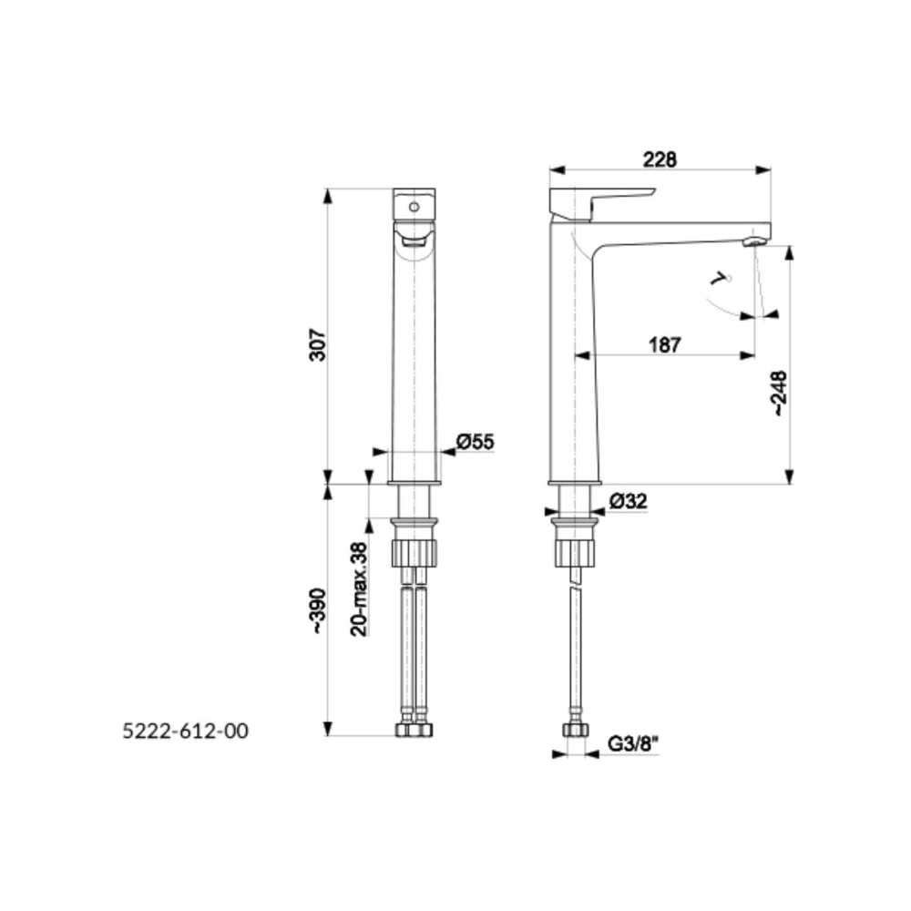 Washbasin faucet KFA Neon, Silver