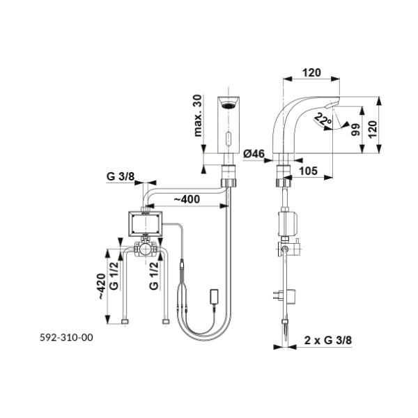 Touch faucet KFA Samba, Silver