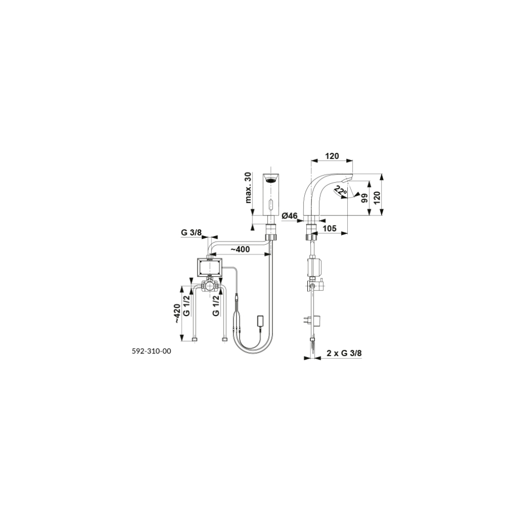 Touch faucet KFA Samba, Silver