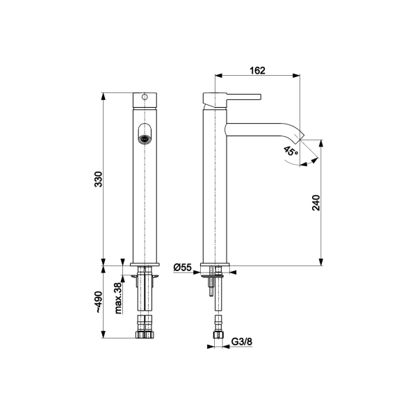 Washbasin faucet KFA Moza Gold, Gold