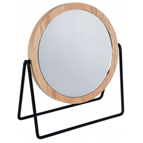 კოსმეტიკური სარკე Bisk Plain, Cosmetic Mirror, Bamboo/Black