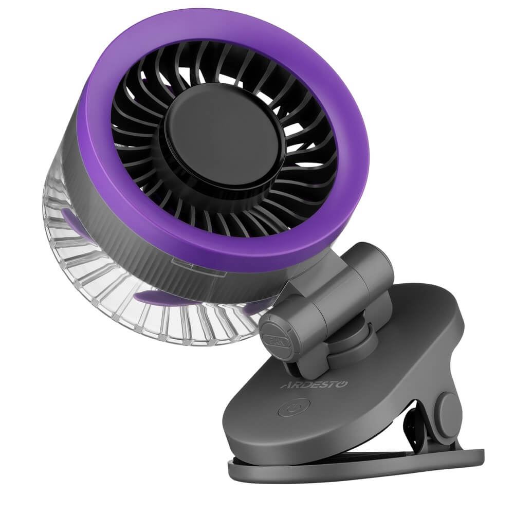 ვენტილატორი Ardesto FT-M83GR OneBreeze, 5W, Rechargeable Fan, Grey