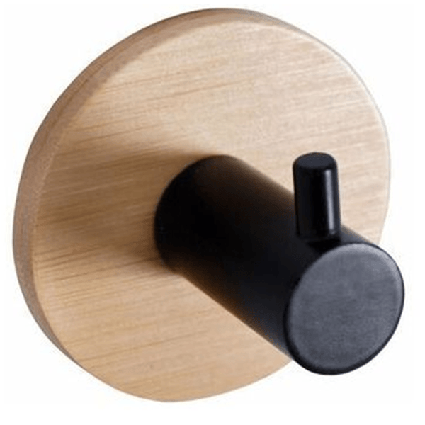 პირსახოცის საკიდი Bisk Plain, Towel Rack, Black/Bamboo