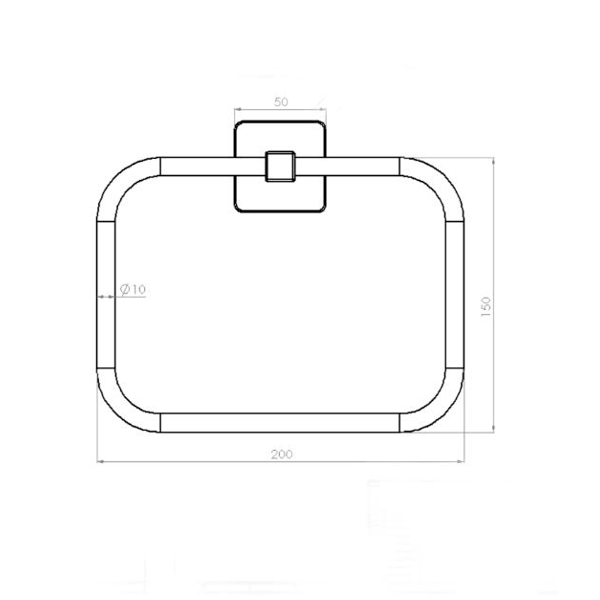პირსახოცის საკიდი Tema 71708, Towel Rack, Chrome