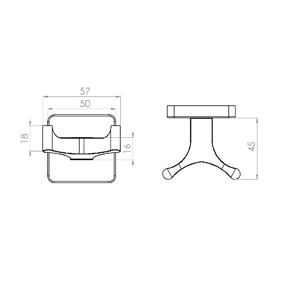 პირსახოცის საკიდი Tema 71723, Towel Rack, Chrome