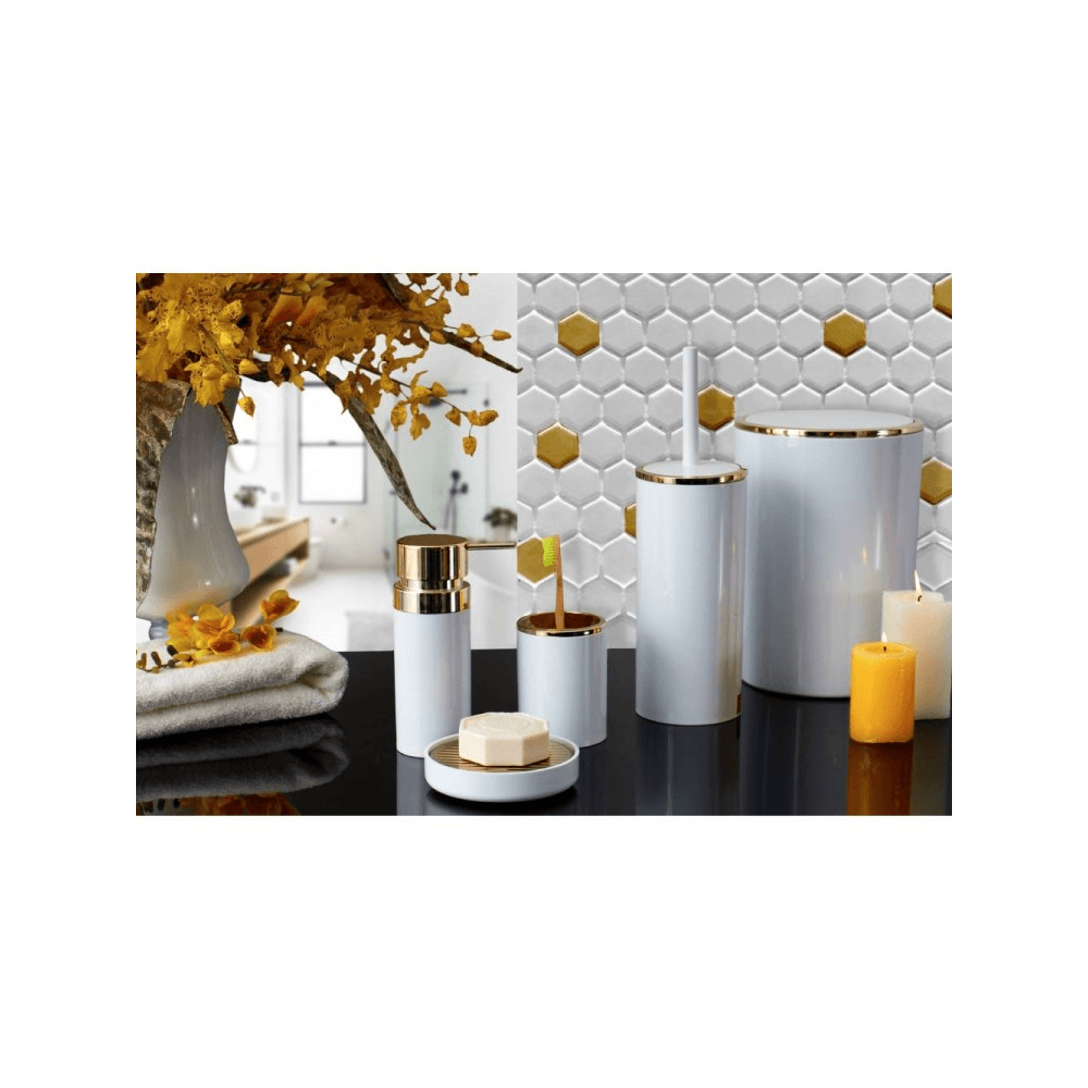 სასაპნე Primanova Lenox M-E32-01- A, Soap Dish, White/Gold