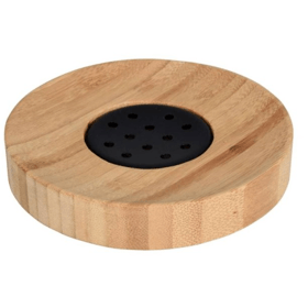 სასაპნე Bisk Umbra Plus bamboo 08293, Soap Dish, Black/Wood