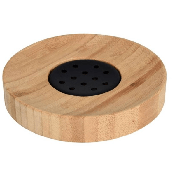 სასაპნე Bisk Umbra Plus bamboo 08293, Soap Dish, Black/Wood