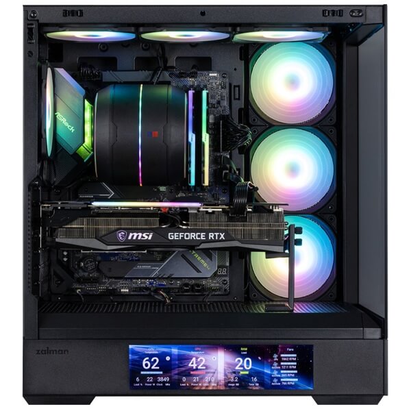 Computer Case Zalman P40DSBLACK, MidT, ATX, mATX, Mini-ITX, 2xUSB 3.0, Type-C, Black