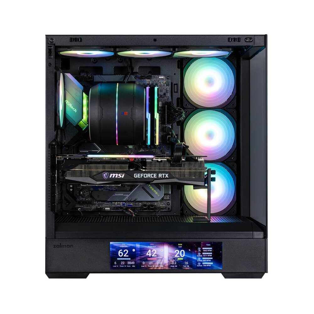 Computer Case Zalman P40DSBLACK, MidT, ATX, mATX, Mini-ITX, 2xUSB 3.0, Type-C, Black