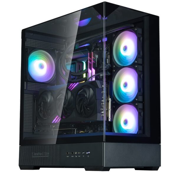 ქესისი Zalman P40PRISMPLUSBLack, Computer Case, ATX, mATX, Mini-ITX, 2xUSB 3.0, Type-C, Black