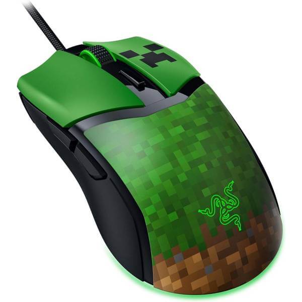 მაუსი Razer RZ01-04650200-R3M1 Cobra, Wired, USB, Gaming Mouse, Green/Minecraft Edition