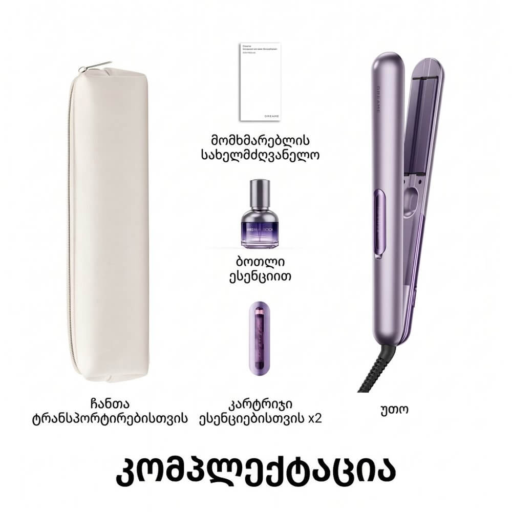 თმის უთო Dreame AMS02C Aura Essence, Hair Straightener, Purple